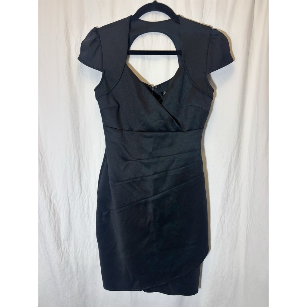 Women's Guess Black‎ Dress Scuba Knit Body Con Size 6 EUC T41